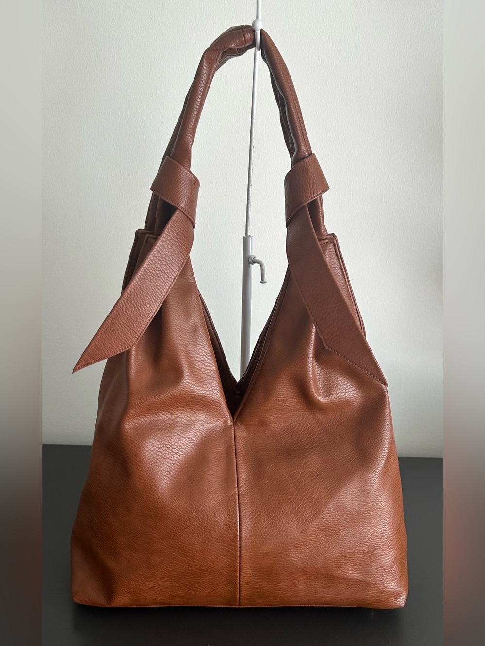 Sondra Roberts Brown Faux Leather Oversized Slouchy Hobo Shoulder Tote Bag - Picture 11 of 12